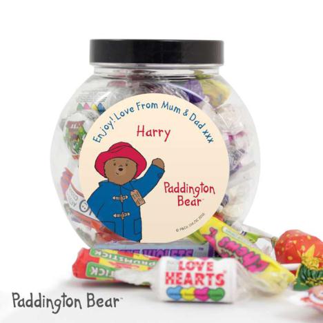 Personalised Paddington Bear 250g Sweet Jar £8.99